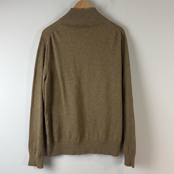 J. Crew 1/4 Zip Sweater Brown Size Large - Picture 2 of 6